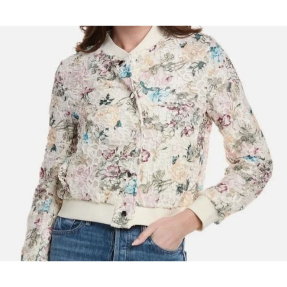 Nanette Lepore Floral Lace Bomber Jacket - Size XL - NWT